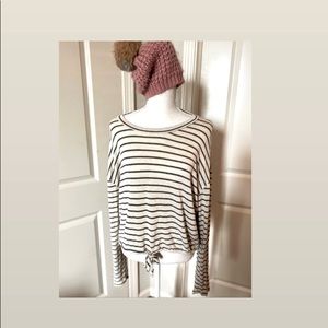 Grey and cream stripped blouse never worn
